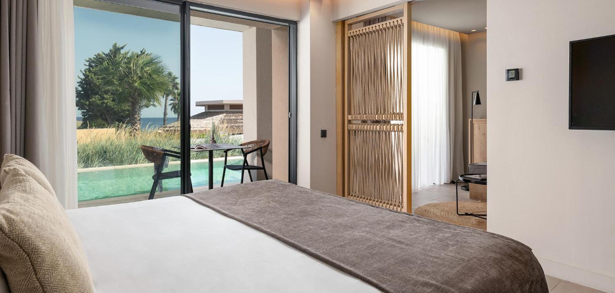 Helea Lifestyle Beach Resort Kallithéa Esterno foto A room at the hotel